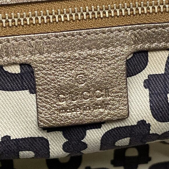 GUCCI GG Beige Gold Jacquard Leather Tote Bag 435-082725 - Picture 13 of 14